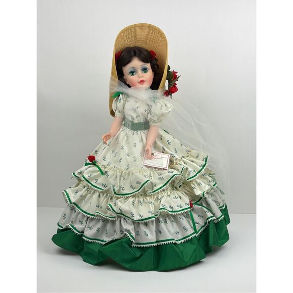 Vtg Madame Alexander #2259 Scarlett Series Doll Green Flower Dress 20in w/ Stand